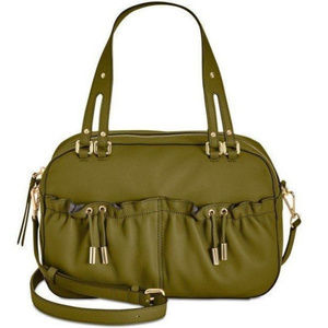Dkny karen drawstring large leather satchel